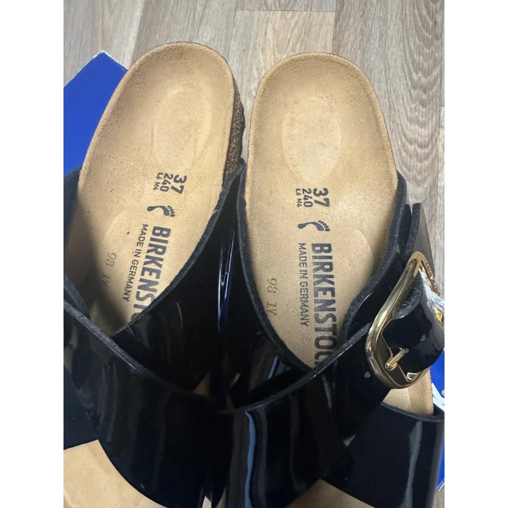 Birkenstock Siena Big Buckle Patent Black Sandals Womens 6 - Picture 4 of 6